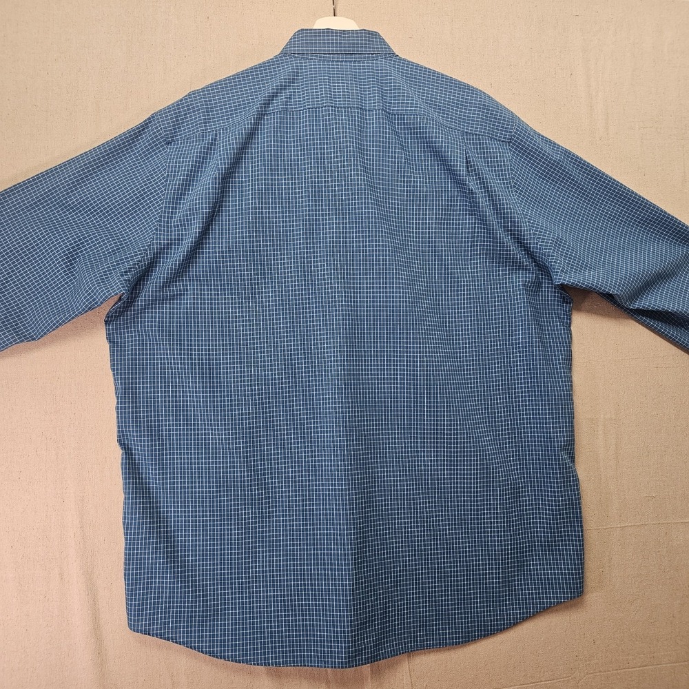 LL Bean Shirt Mens Blue XL Wrinkle Resistant Oxford Check Traditional Fit 285275 - Picture 3 of 9